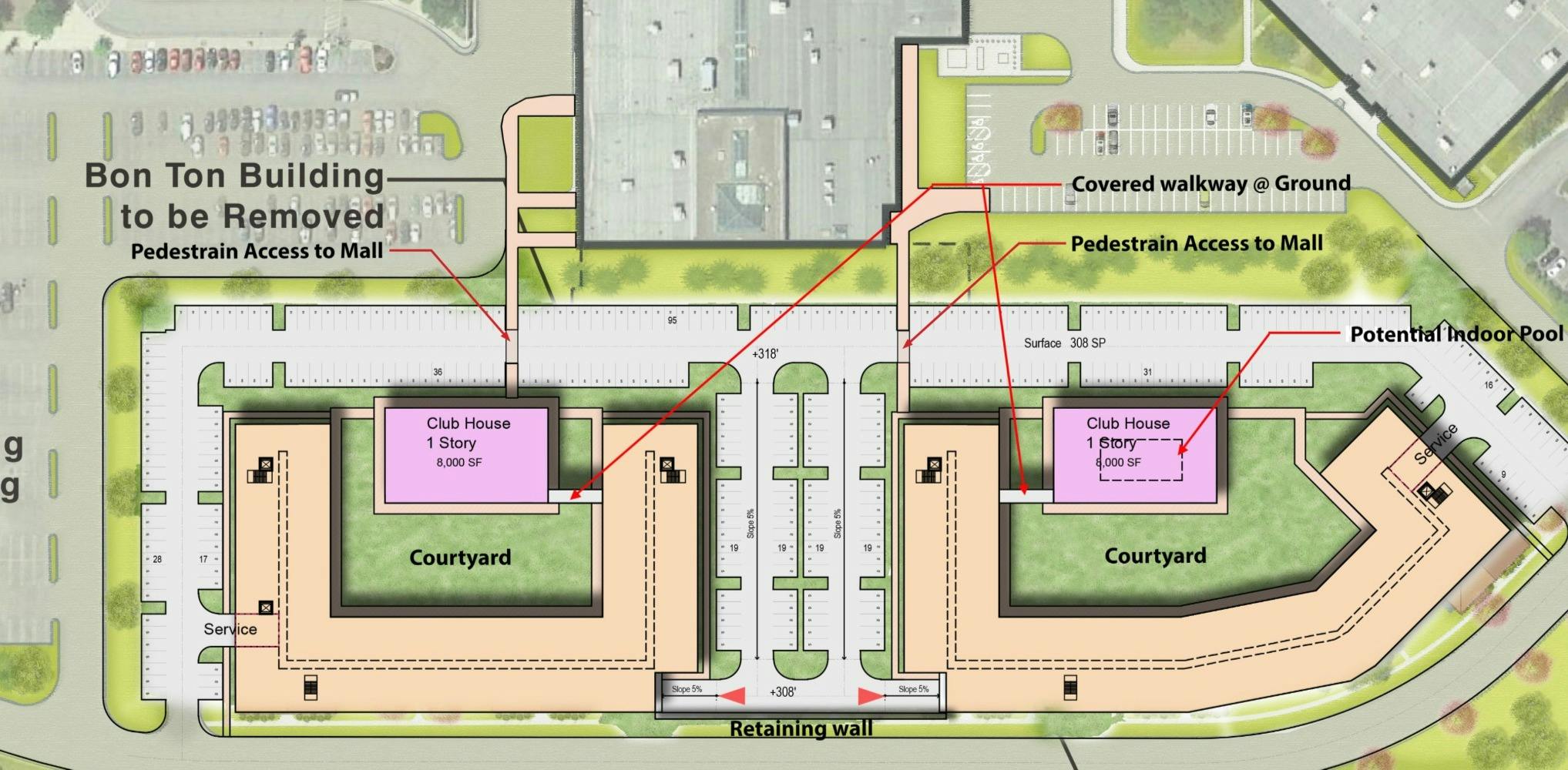 Wilton Mall Apartments construction plan